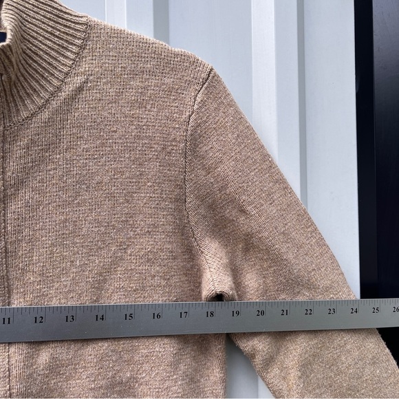 Brooks Brothers Wool Sweater Jacket Tan Womens Zip Up Medium M - Picture 14 of 14